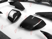 CARBON FRONT LIP for LAMBORGHINI REVUELTO 2023+

Set includes:

Front Lip Splitter
Front Bumper Canards
Side Mirror Covers
Fender Trims
Side Skirts
Air Vents Trims
Rear Engine Bay Cover
Rear Wing Spoiler
Rear Bumper Canards
Rear Diffuser

Material: Carbon

NOTE: Professional installation is required.