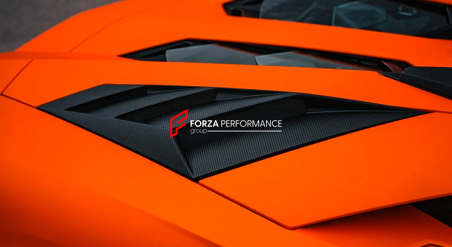 CARBON SIDE AIR INTAKES for LAMBORGHINI AVENTADOR LP700 2011 - 2017&nbsp;

Set includes:

Side Air-Intakes

Material: Dry Carbon

NOTE: Professional installation is required.

Why “Contact Us for Pricing”?

We don’t display fixed prices because our goal is to offer you the most competitive deal possible. Product costs often decrease over time, and by requesting a quote, you’ll receive our most up-to-date price on market.

SECURED PAYMENT METHODS&nbsp;
PayPal (+4.4% fee)
Visa / Mastercard / American Express 
