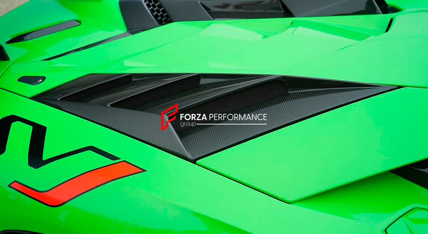 CARBON SIDE AIR INTAKES for LAMBORGHINI AVENTADOR LP700 2011 - 2017&nbsp;

Set includes:

Side Air-Intakes

Material: Dry Carbon

NOTE: Professional installation is required.

Why “Contact Us for Pricing”?

We don’t display fixed prices because our goal is to offer you the most competitive deal possible. Product costs often decrease over time, and by requesting a quote, you’ll receive our most up-to-date price on market.

SECURED PAYMENT METHODS&nbsp;
PayPal (+4.4% fee)
Visa / Mastercard / American Express 
