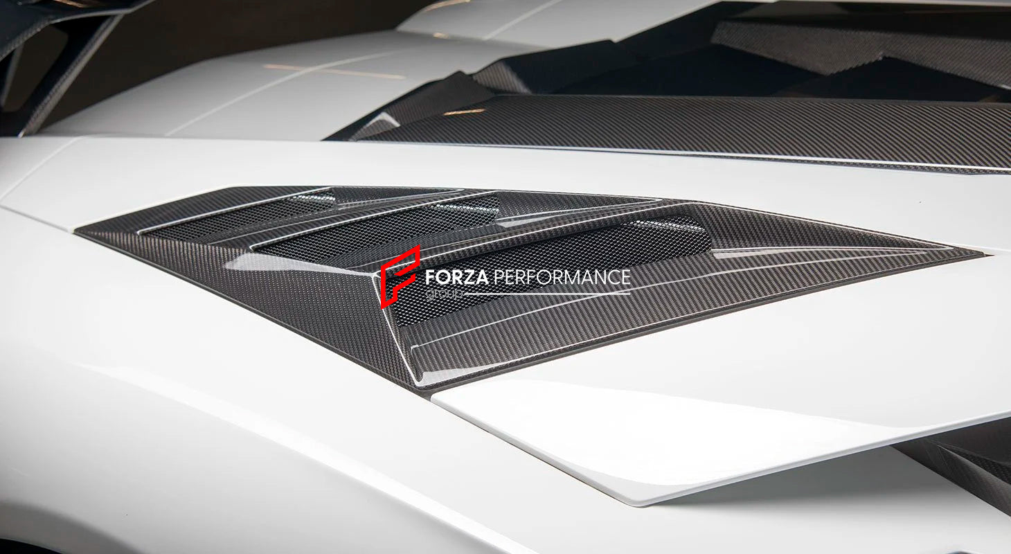 CARBON SIDE AIR INTAKES for LAMBORGHINI AVENTADOR LP700 2011 - 2017&nbsp;

Set includes:

Side Air-Intakes

Material: Dry Carbon

NOTE: Professional installation is required.

Why “Contact Us for Pricing”?

We don’t display fixed prices because our goal is to offer you the most competitive deal possible. Product costs often decrease over time, and by requesting a quote, you’ll receive our most up-to-date price on market.

SECURED PAYMENT METHODS&nbsp;
PayPal (+4.4% fee)
Visa / Mastercard / American Express 