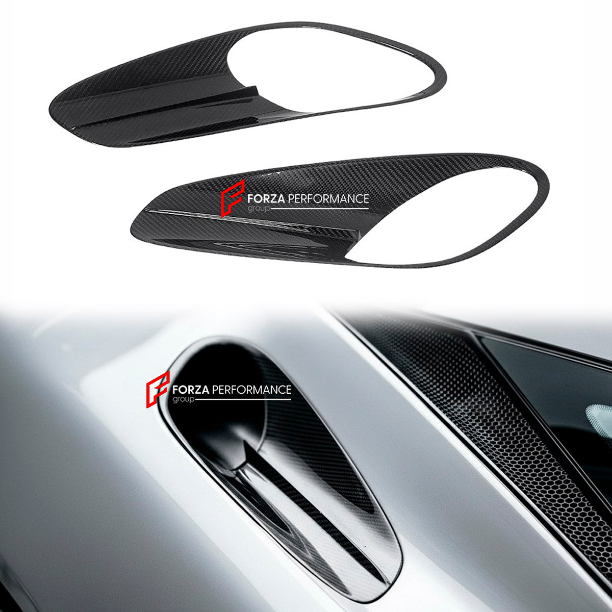 CARBON SIDE AIR VENTS for McLaren GT 2019 - 2023
Set includes:

Side Air Vents
Material: Carbon

NOTE: Professional installation is required.