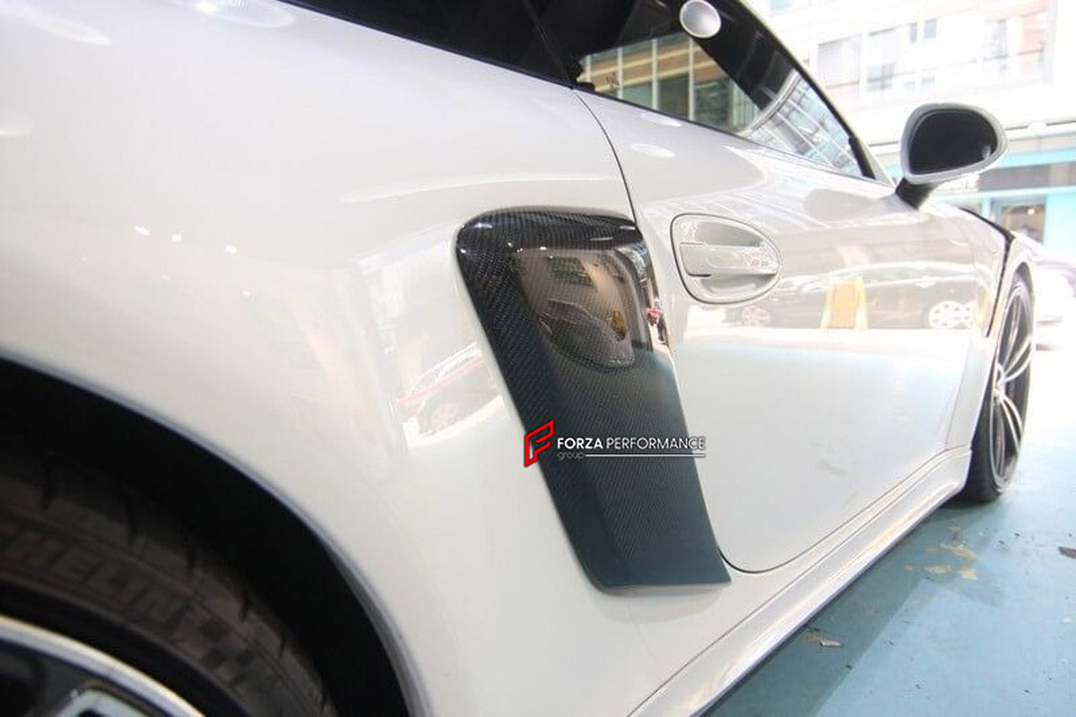 CARBON SIDE FENDER SCOOP for Porsche 911 991 Carrera 2013 - 2015
Set includes:

Side Fender Scoop
Material: Carbon

NOTE: Professional installation is required.