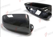 CARBON SIDE MIRROR COVERS for AUDI A3 8P A4 B7 A6 C6 2004 - 2008
Set includes:

Side Mirror Covers
Material: Carbon

NOTE: Fits A3 2004 - 2008, A4 B7 2004 - 2008, A6 2005 - 2008. Professional installation is required.