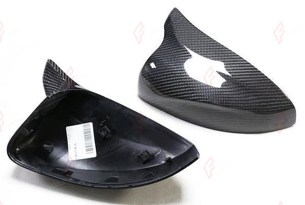 CARBON SIDE MIRROR COVERS for AUDI A3 S3 RS3 8V 2013 - 2020 M Style
Set includes:

Side Mirror Covers (with or without assist-sensor cutout - your choice)
Material: Carbon

NOTE: Available with or without the driver-assist sensor cutout - specify your version when ordering. Professional installation is required.