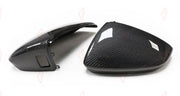 CARBON SIDE MIRROR COVERS for AUDI A3 S3 RS3 8Y 2021+
Set includes:

Side Mirror Covers (with or without assist-sensor cutout - your choice)
Material: Carbon

NOTE: Available with or without the driver-assist sensor cutout - specify your version when ordering. For LHD (left-hand drive) cars only. Professional installation is required.