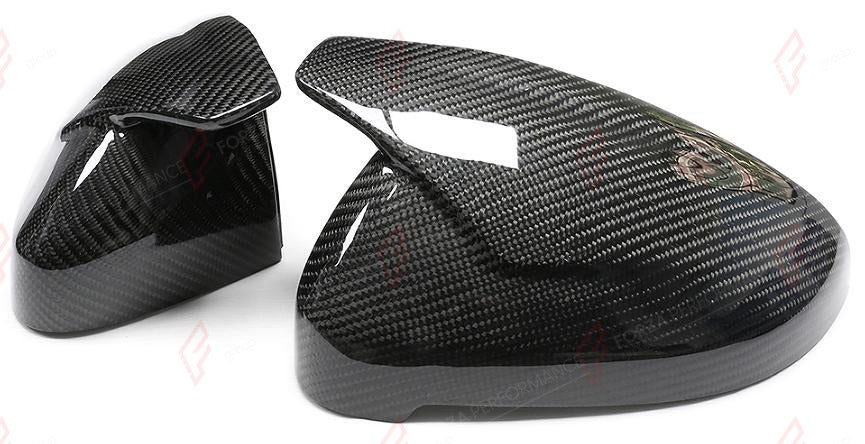 CARBON SIDE MIRROR COVERS for AUDI A4 S4 RS4 B9 2016 - 2024 Abt Style
Set includes:

Side Mirror Covers
Material: Carbon

NOTE: Professional installation is required.