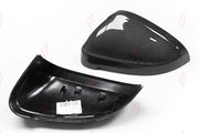 CARBON SIDE MIRROR COVERS for AUDI A5 S5 RS5 B9 2017 - 2024
Set includes:

Side Mirror Covers (with or without assist-sensor cutout - your choice)
Material: Carbon

NOTE: Available with or without the driver-assist sensor cutout - specify your version when ordering. Professional installation is required.