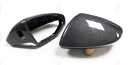 CARBON SIDE MIRROR COVERS for AUDI A6 S6 RS6 C8 2019+
Set includes:

Side Mirror Covers (with or without assist-sensor cutout - your choice)
Material: Carbon

NOTE: Available with or without the driver-assist sensor cutout - specify your version when ordering. Professional installation is required.