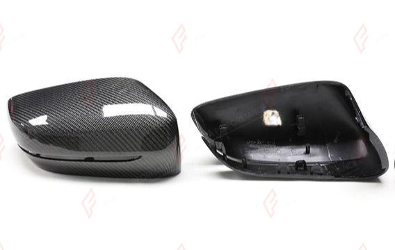 CARBON SIDE MIRROR COVERS for BMW 4 SERIES G22 G23 G26 2021+
Set includes:

Side Mirror Covers
Material: Carbon

NOTE: For LHD (left-hand drive) cars only. Professional installation is required.