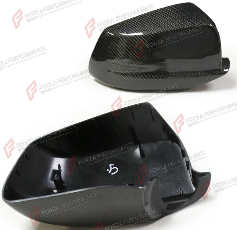 CARBON SIDE MIRROR COVERS for BMW 5 SERIES F10 PRE LCI 2011 - 2013
Set includes:

Side Mirror Covers
Material: Carbon

NOTE: Professional installation is required.