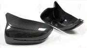 CARBON SIDE MIRROR COVERS for BMW M8 F91 F92 F93 2019+
Set includes:

Side Mirror Covers
Material: Carbon

NOTE: For LHD (left-hand drive) cars only. Professional installation is required.