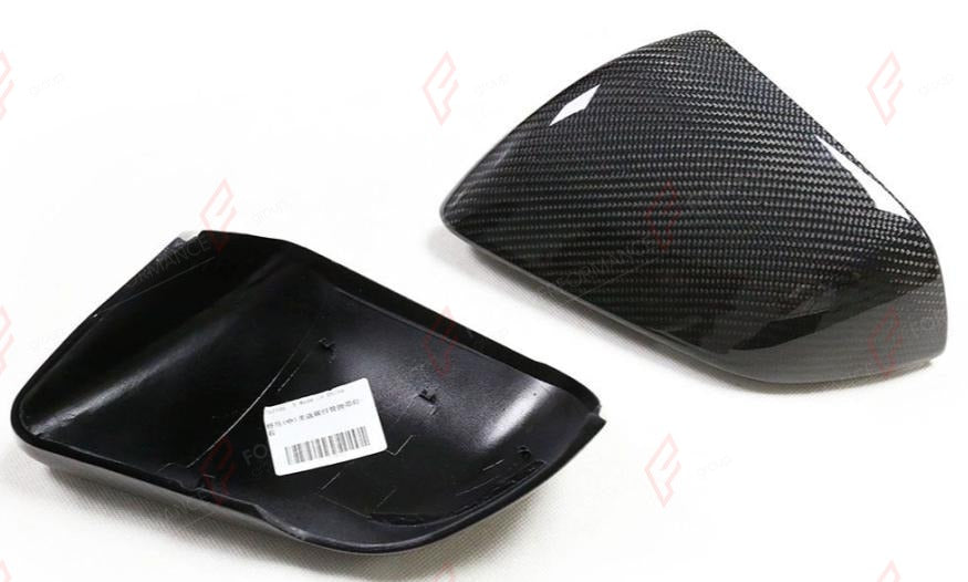 CARBON SIDE MIRROR COVERS for FORD MUSTANG S550 2015 - 2023
Set includes:

Side Mirror Covers
Material: Carbon

NOTE: For US-version (American-spec) cars. Professional installation is required.
