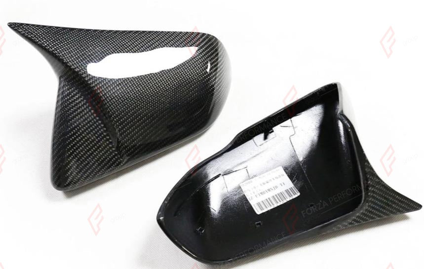 CARBON SIDE MIRROR COVERS for FORD MUSTANG S550 2015 - 2023 M Style
Set includes:

Side Mirror Covers
Material: Carbon

NOTE: For US-version (American-spec) cars. Professional installation is required.