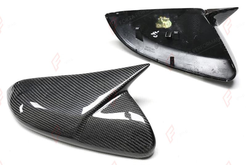 CARBON SIDE MIRROR COVERS for HONDA CIVIC 10TH GEN FC FK 2016 - 2021 M Style
Set includes:

Side Mirror Covers
Material: Carbon

NOTE: Sharp-horn tip version. Professional installation is required.