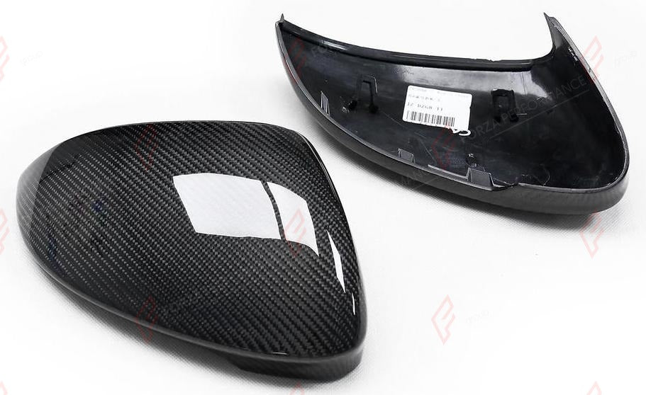 CARBON SIDE MIRROR COVERS for VOLKSWAGEN GOLF MK8 2020+
Set includes:

Side Mirror Covers
Material: Carbon

NOTE: Available with or without the driver-assist sensor cutout - specify your version when ordering. Professional installation is required.
