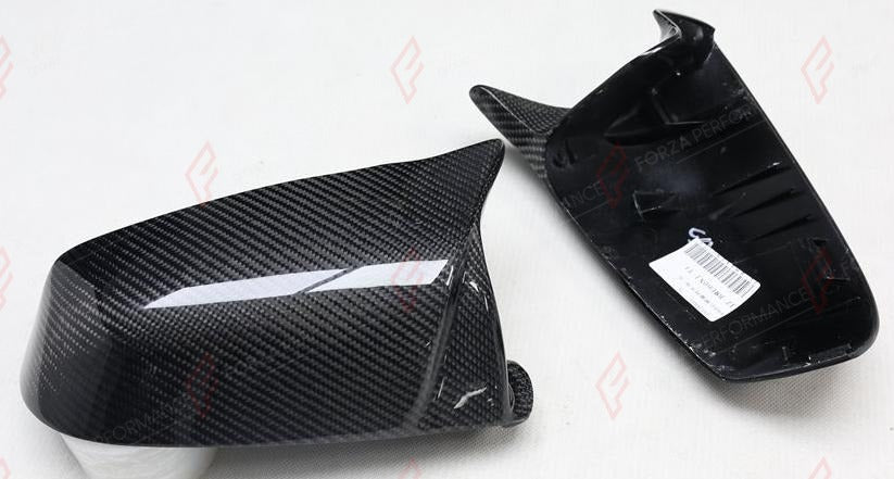 CARBON SIDE MIRROR COVERS M STYLE for BMW 5 SERIES E60 2004 - 2010
Set includes:

Side Mirror Covers
Material: Carbon

NOTE: Professional installation is required.