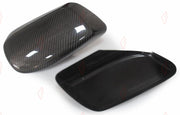 CARBON SIDE MIRROR COVERS STICK ON for BMW 5 SERIES E60 PRE LCI 2004 - 2007
Set includes:

Side Mirror Covers
Material: Carbon

NOTE: Check your original mirror housing version before ordering. Add-on type - installs over the original part. Professional installation is required.