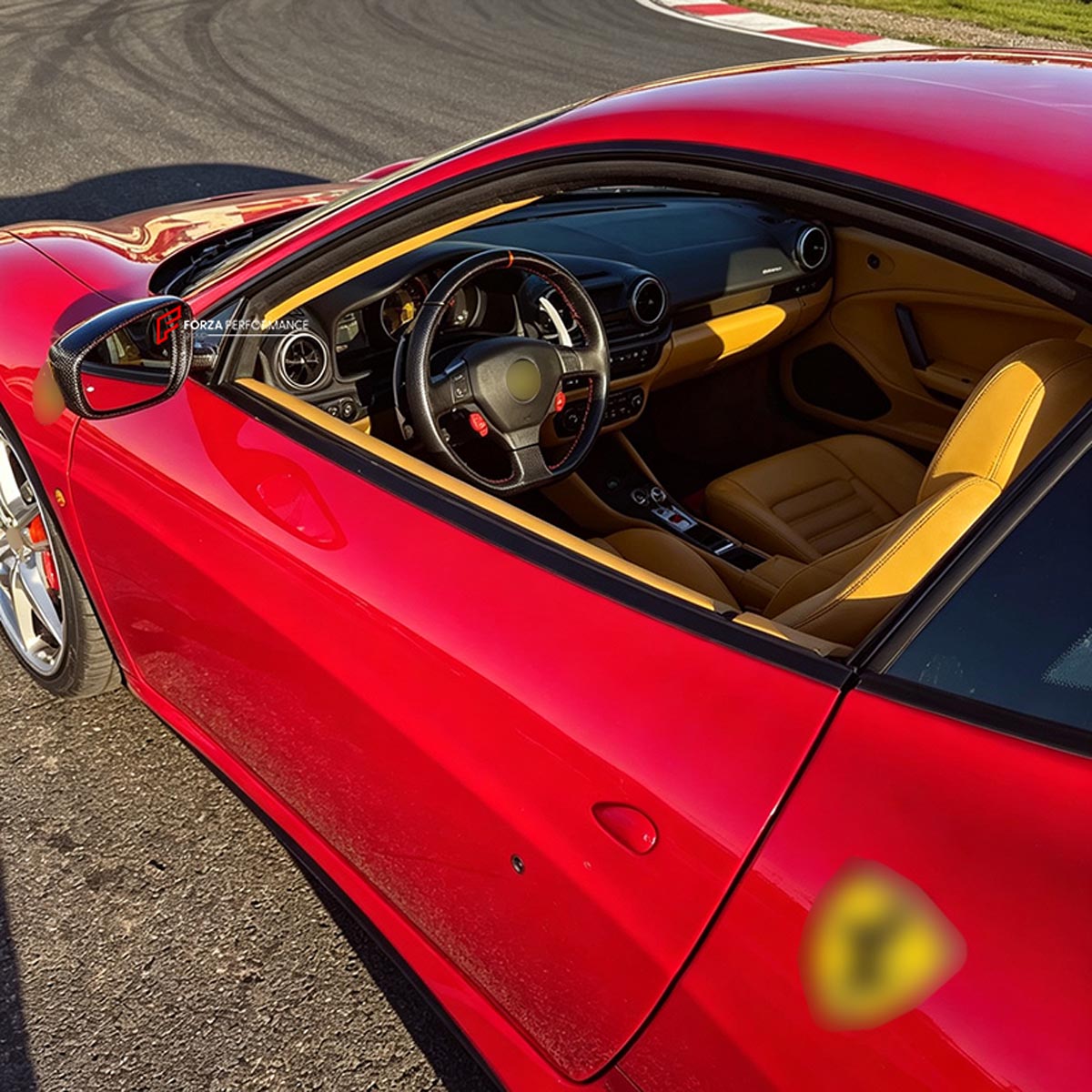 CARBON SIDE MIRRORS CHALLENGE STRADALE STYLE for FERRARI 360 MODENA SPIDER 1999 - 2005
Set includes:

Side Mirrors (Pair)
Material: Carbon

NOTE: Professional installation is required.