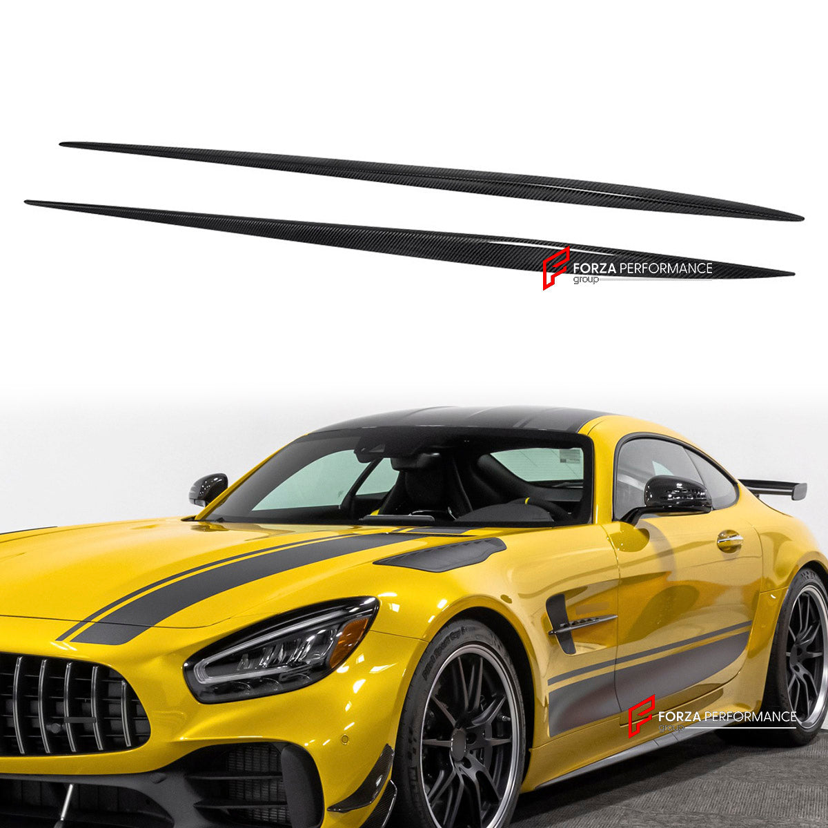 CARBON Side Skirts for Mercedes Benz AMG GTR GTC GTS Coupe 2018+
Set includes:

Side Skirts
Material: Carbon

NOTE: Professional installation is required.