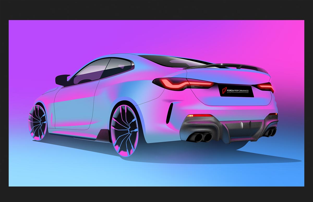 CARBON SIDE SKIRTS REAR DIFFUSER REAR SPOILER for BMW 4 SERIES G22 COUPE CONVERTIBLE M440i 430i XDRIVE 2020 - 2024 FORZA PERFORMANCE Custom fit Dry Carbon Achen Cybe Achencybe Design Style
Set includes:

Side Skirts
Rear Diffuser
Rear Spoiler
Material: Carbon

NOTE: Professional installation is required.