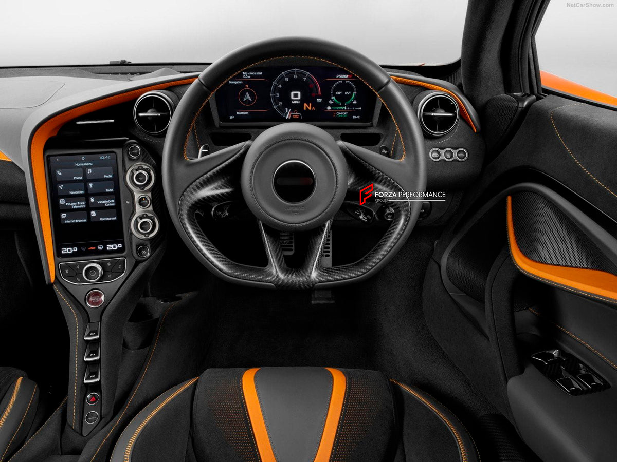 Carbon Steering Wheel for McLaren 720S Coupe
Set includes:

Steering Wheel
Material: Carbon

NOTE: Professional installation is required.
