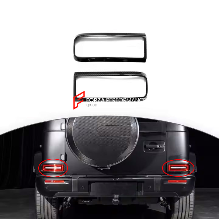 CARBON TAILLIGHTS FRAME COVERS for MERCEDES BENZ AMG G63 W465 G350 G500 G550 AMG G63 2024+