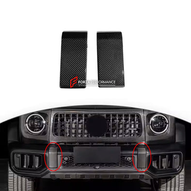 CARBON TRIM BUMPER COVERS for MERCEDES BENZ AMG G63 W463A W464 2018+

Set includes:

Carbon trim for the front bumper
Carbon trim for the rear bumper

Material: Dry carbon