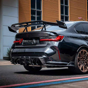 CARBON TRUNK LID AND REAR SPOILER WING for BMW M3 G80 2020 - 2022

Set includes:
Rear Spoiler Wing
Trunk Lid

Material: Carbon

NOTE: Professional installation is required.