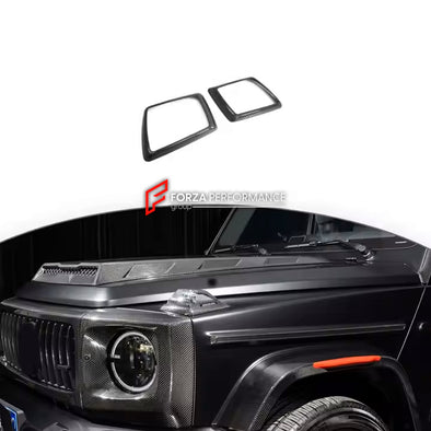 CARBON TURNING LIGHTS FRAME COVERS for MERCEDES BENZ AMG G63 W465 G350 G500 G550 AMG G63 2024+

Set includes:

Turning Lights Frame Cover

Material: Dry carbon