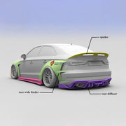 CARBON WIDE BODY KIT for AUDI RS3 2022+

Set Includes:

Front Lip
Front Bumper
Hood Bonnet
Fenders
Side Skirts
Rear Spoiler
Rear Diffuser
Material: Carbon

Note: Professional installation is required.
