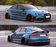 CARBON WIDE BODY KIT for AUDI RS3 2022+

Set Includes:

Front Lip
Front Bumper
Hood Bonnet
Fenders
Side Skirts
Rear Spoiler
Rear Diffuser
Material: Carbon

Note: Professional installation is required.
