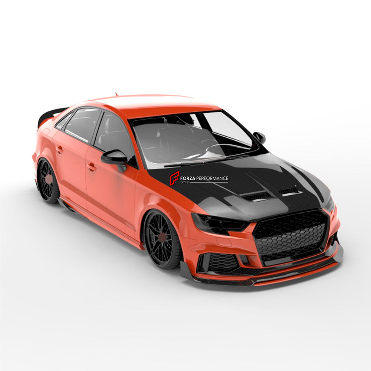 CARBON WIDE BODY KIT for AUDI RS3 2022+

Set Includes:

Front Lip
Front Bumper
Hood Bonnet
Fenders
Side Skirts
Rear Spoiler
Rear Diffuser
Material: Carbon

Note: Professional installation is required.