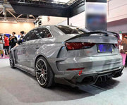 CARBON WIDE BODY KIT for AUDI RS3 2022+

Set Includes:

Front Lip
Front Bumper
Hood Bonnet
Fenders
Side Skirts
Rear Spoiler
Rear Diffuser
Material: Carbon

Note: Professional installation is required.