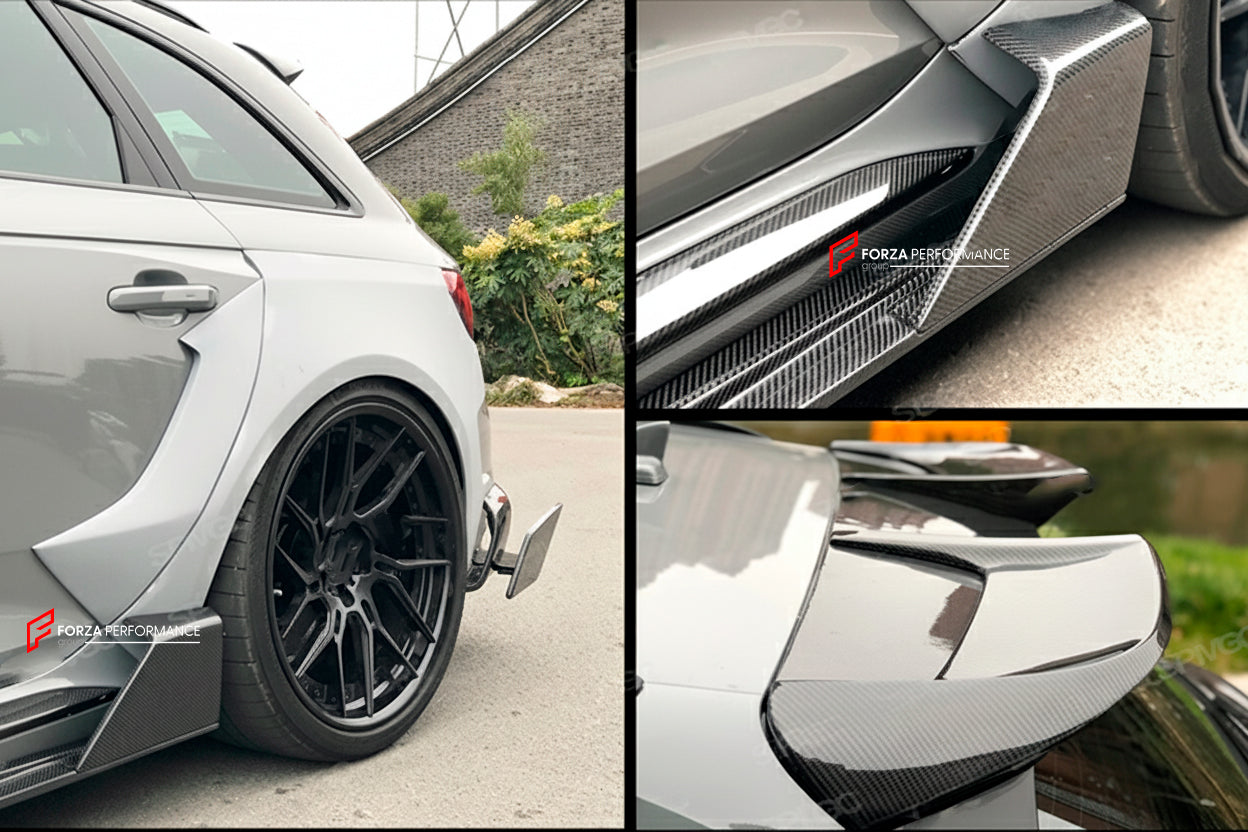 CARBON WIDE BODY KIT for AUDI RS4 B9 2018+

Set Include:

Front Lip

Front Bumper Canards

Fenders
Side Skirts
Roof Spoiler
Rear Spoiler
Rear Diffuser

Material: Carbon


Note: Professional installation is required.

Why “Contact Us for Pricing”?

We don’t display fixed prices because our goal is to offer you the most competitive deal possible. Product costs often decrease over time, and by requesting a quote, you’ll receive our most up-to-date price on market.

SECURED PAYMENT METHODS&nbsp;
PayPal (+4.4% f