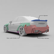 CARBON WIDE BODY KIT for BMW 3 SERIES F30 2012 - 2019

Set Includes:

Front Lip
Front Bumper
Fenders
Side Skirts
Rear Spoiler
Rear Bumper
Material: Carbon

Note: Professional installation is required.