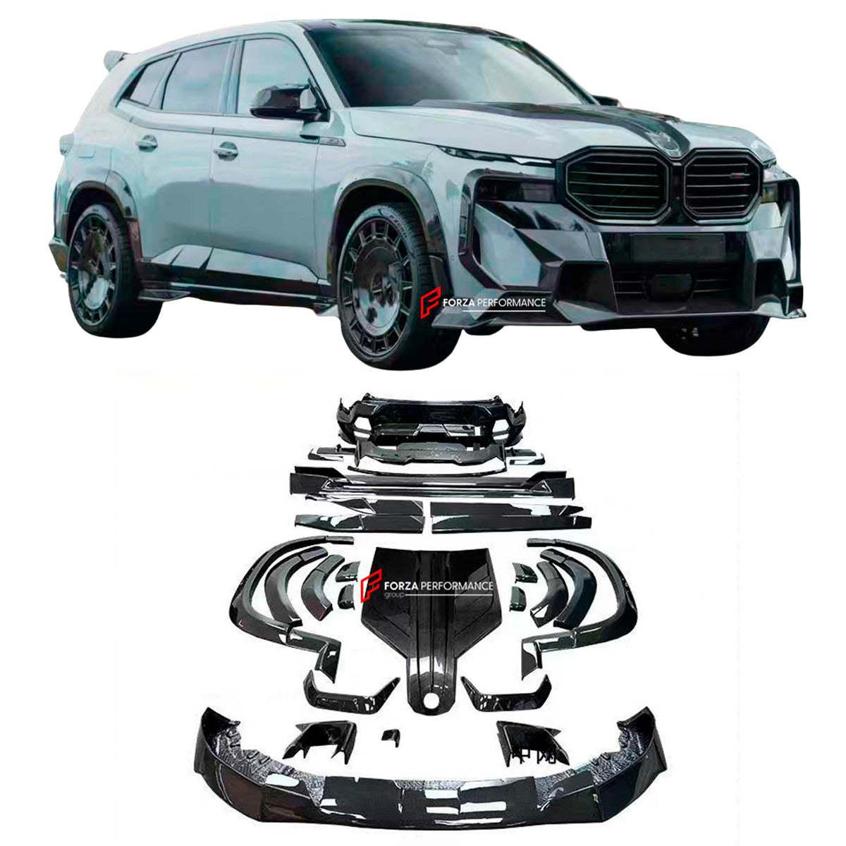 CARBON WIDE BODY KIT for BMW XM G09 2023+

Set includes:

Front Lip
Front Bumper Trims
Hood / Bonnet Cover
Side Mirror Covers
Fender Flares
Side Skirts
Roof Spoiler
Rear Spoiler
Rear Bumper Trims
Rear Diffuser

Material: Carbon Fiber

Note: Professional installation is required.

Contact us for pricing.


Payment ►
Visa

Mastercard

PayPal with a credit card (add 4.4% at checkout)
Payoneer
Cryptocurrency
Shipment ►
By express DHL/UPS/TNT/FedEx
To the local international airport
Special line by air
Special l