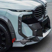 CARBON WIDE BODY KIT for BMW XM G09 2023+

Set includes:

Front Lip
Front Bumper Trims
Hood / Bonnet Cover
Side Mirror Covers
Fender Flares
Side Skirts
Roof Spoiler
Rear Spoiler
Rear Bumper Trims
Rear Diffuser

Material: Carbon Fiber

Note: Professional installation is required.

Contact us for pricing.