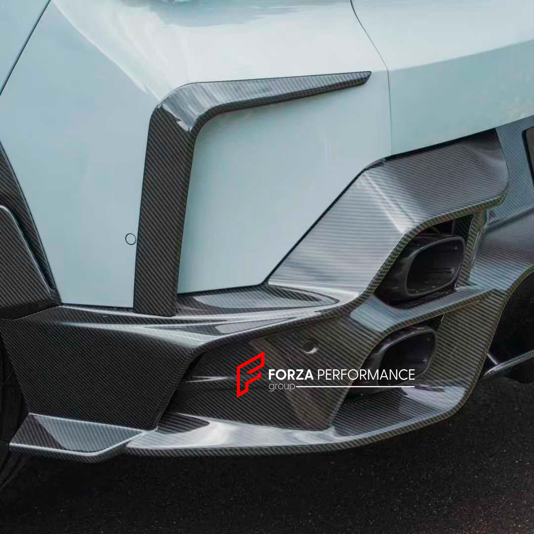 CARBON WIDE BODY KIT for BMW XM G09 2023+

Set includes:

Front Lip
Front Bumper Trims
Hood / Bonnet Cover
Side Mirror Covers
Fender Flares
Side Skirts
Roof Spoiler
Rear Spoiler
Rear Bumper Trims
Rear Diffuser

Material: Carbon Fiber

Note: Professional installation is required.

Contact us for pricing.