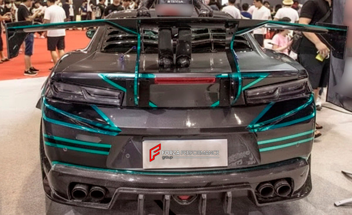 CARBON WIDE BODY KIT for CHEVROLET CAMARO ZL1 2017+

Set Includes:

Front Bumper
Fender Flares
Side Skirts
Rear Spoiler
Rear Diffuser
Material: Carbon

Note: Professional installation is required.