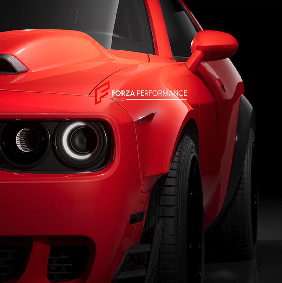 CARBON WIDE BODY KIT for DODGE CHALLENGER III LC 2015 - 2023 FORZA PERFORMANCE Custom fit Dry Carbon Achen Cybe Achencybe Design Style
Set includes:

Front Lip
Hood Bonnet
Fender Flares and Wide Body Assembly
Rear Diffuser
Material: Carbon + Aluminium + Iron

NOTE: Professional installation is required.