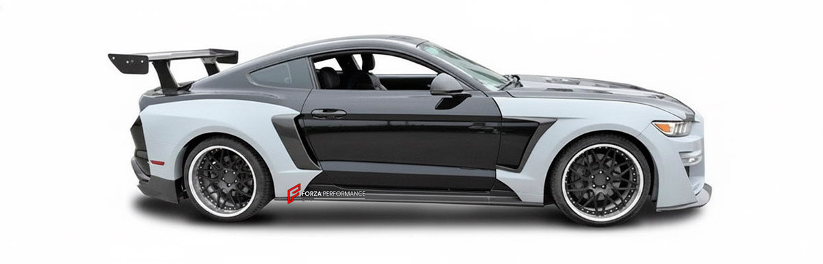 CARBON WIDE BODY KIT for FORD MUSTANG SHELBY GT500 III 2020 - 2023

Set Include:

Front Lip
Front Bumper
Hood Bonnet
Fenders
Side Skirts
GT Wing Spoiler
Rear Diffuser
Material: Carbon

Note: Professional installation is required.