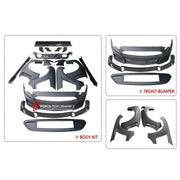 CARBON WIDE BODY KIT for FORD MUSTANG SHELBY GT500 III 2020 - 2023

Set Include:

Front Lip
Front Bumper
Hood Bonnet
Fenders
Side Skirts
GT Wing Spoiler
Rear Diffuser
Material: Carbon

Note: Professional installation is required.