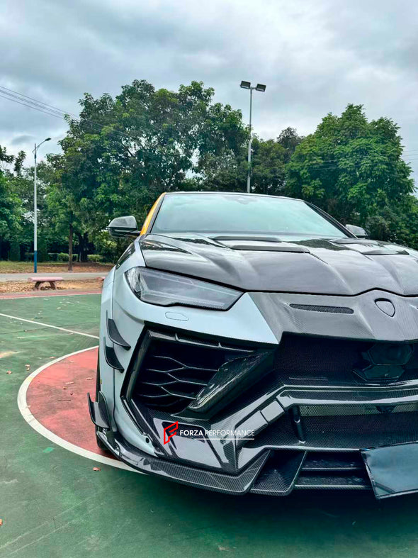 CARBON WIDE BODY KIT for LAMBORGHINI URUS 2018+

Set includes:

Front Lip
Front Bumper Assembly
Front Fenders
Fender Flares
Hood / Bonnet
Side Mirrors Cover
Side Skirts
Roof Spoiler
Rear Spoiler
Rear Bumper Assembly
Rear Diffuser
Exhaust Tips

Material: Fiberglass and dry carbon fiber.