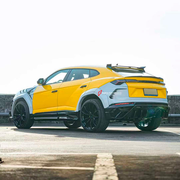 CARBON WIDE BODY KIT for LAMBORGHINI URUS 2018+

Set includes:

Front Lip
Front Bumper Assembly
Front Fenders
Fender Flares
Hood / Bonnet
Side Mirrors Cover
Side Skirts
Roof Spoiler
Rear Spoiler
Rear Bumper Assembly
Rear Diffuser
Exhaust Tips

Material: Fiberglass and dry carbon fiber.