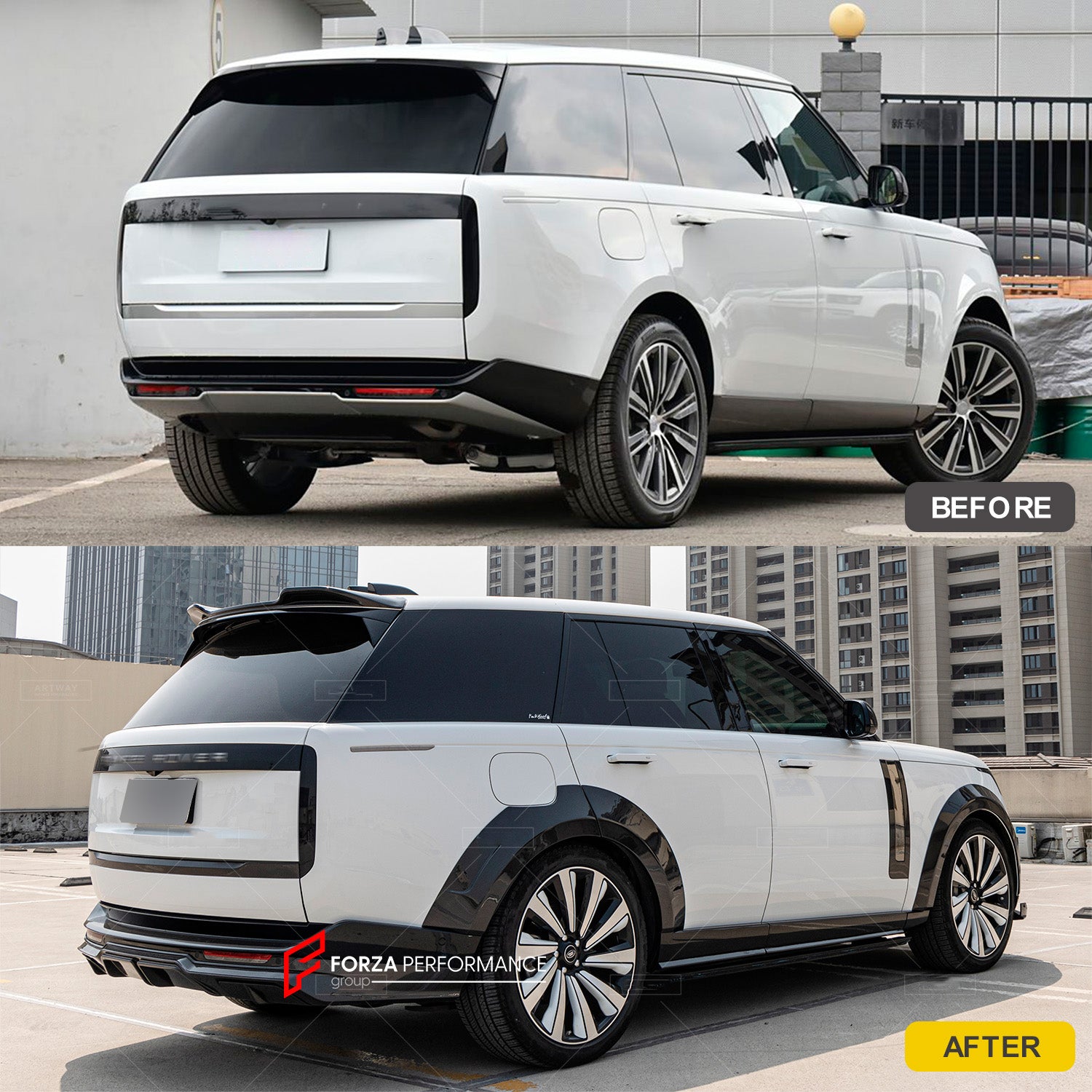 CARBON WIDE BODY KIT for LAND ROVER RANGE ROVER L460 2021+

Set includes:
Front Lip
Front Bumper Trims
Fender Flares
Side Skirts
Front Door Trims

Lip Spoiler
Roof Spoiler
Rear Diffuser

Material: Carbon

NOTE: Professional installation is required.

Contact us for pricing.