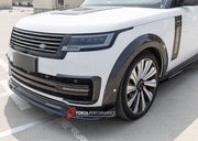 CARBON WIDE BODY KIT for LAND ROVER RANGE ROVER L460 2021+

Set includes:
Front Lip
Front Bumper Trims
Fender Flares
Side Skirts
Front Door Trims

Lip Spoiler
Roof Spoiler
Rear Diffuser

Material: Carbon

NOTE: Professional installation is required.

Contact us for pricing.