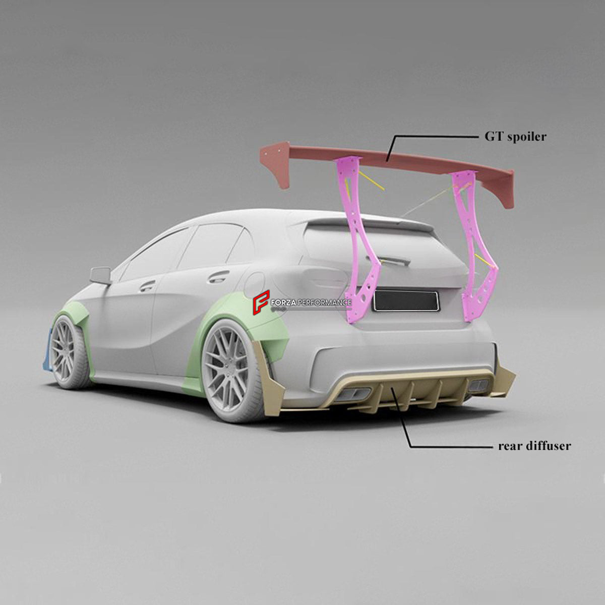CARBON WIDE BODY KIT for MERCEDES BENZ A45 AMG W177 2019 - 2022

Set Include:

Front Lip
Fenders
GT Wing Spoiler
Rear Diffuser
Material: Carbon

Note: Professional installation is required.