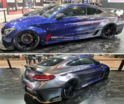 CARBON WIDE BODY KIT for MERCEDES BENZ C63 C205 W205 2016 - 2019

Set Include:

Front Lip
Front Bumper
Hood Bonnet
Fenders
Side Skirts
Rear Diffuser
Rear Spoiler
Rear Bumper
Material: Carbon

Note: Professional installation is required.