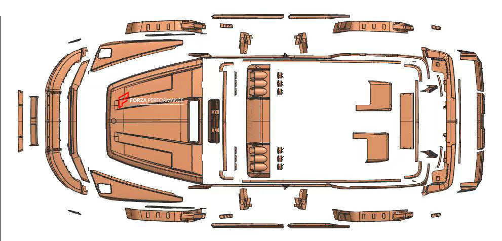 CARBON WIDE BODY KIT for MERCEDES-BENZ G-CLASS G63 W465 2024+


Set includes:

Front Lip
Front Bumper Assembly

Grille Frame
Grille
Headlight Cover
Front Fenders
Front Fender Flares
Hood / Bonnet
Hood / Bonnet Air Vent Cover
Roof LED DRL Bar

Roof Trims
Rear Spoiler
Door Panels
Rear Fenders
Rear Fender Flares
D Pillar Add-Ons
Spare Tire Cover
Rear Trunk Cover
Rear Bumper
Rear Diffuser

Material: Carbon Fiber

NOTE: Professional installation is required.
