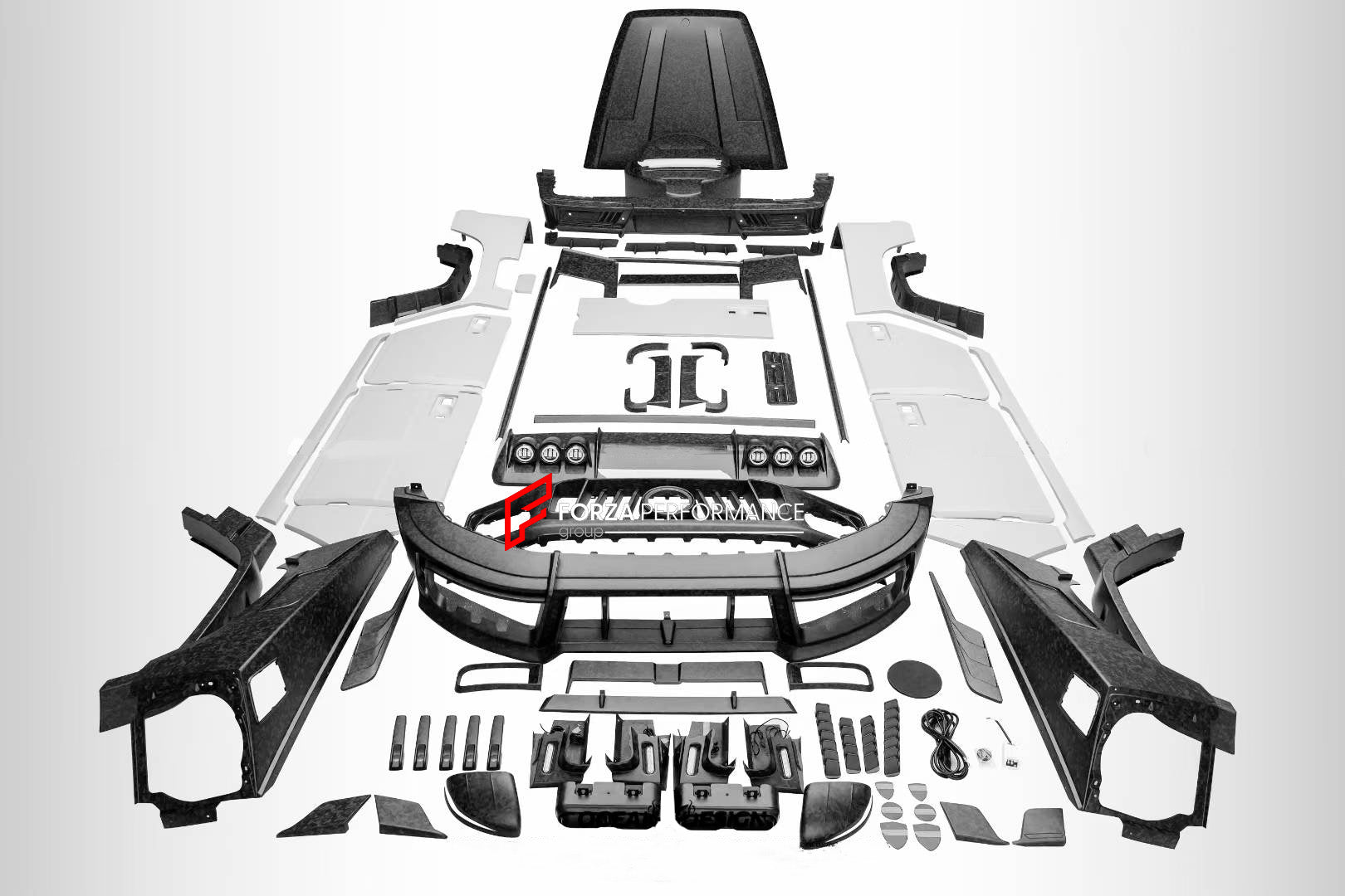 CARBON WIDE BODY KIT for MERCEDES-BENZ G-CLASS G63 W465 2024+


Set includes:

Front Lip
Front Bumper Assembly

Grille Frame
Grille
Headlight Cover
Front Fenders
Front Fender Flares
Hood / Bonnet
Hood / Bonnet Air Vent Cover
Roof LED DRL Bar

Roof Trims
Rear Spoiler
Door Panels
Rear Fenders
Rear Fender Flares
D Pillar Add-Ons
Spare Tire Cover
Rear Trunk Cover
Rear Bumper
Rear Diffuser

Material: Carbon Fiber

NOTE: Professional installation is required.